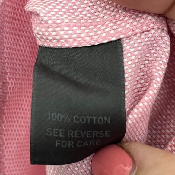 Johnston & Murphy Men's Pink Woven Cotton Tailored Fit Button Down Shirt Mens XL - Picture 9 of 9
